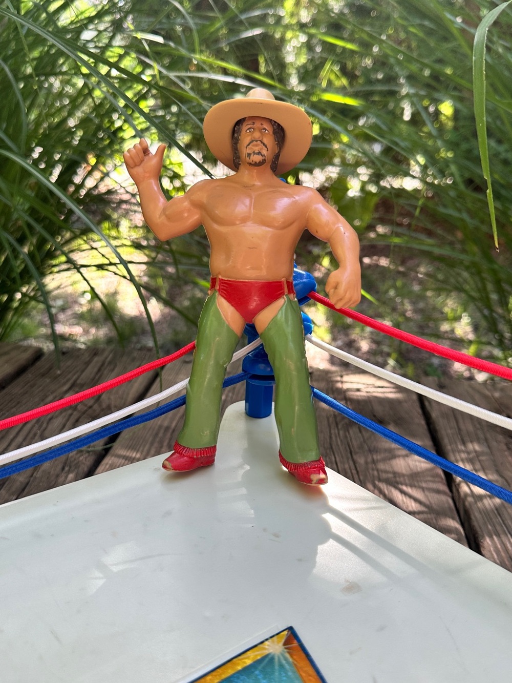 Vintage 1986 LJN WWF WWE Terry Funk With Hat & Brander Wrestling Action Figure